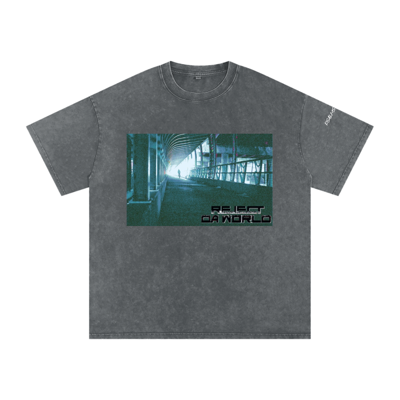 T-Town Tunnel-Snow Washed Oversized Cotton T-Shirt