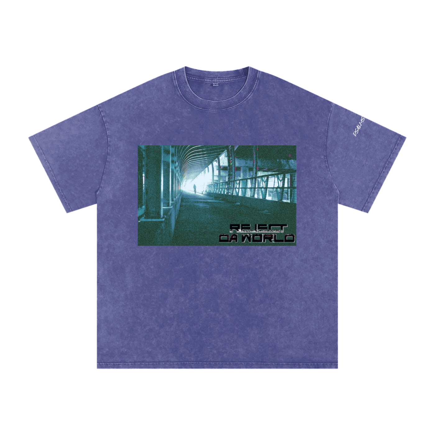 T-Town Tunnel-Snow Washed Oversized Cotton T-Shirt