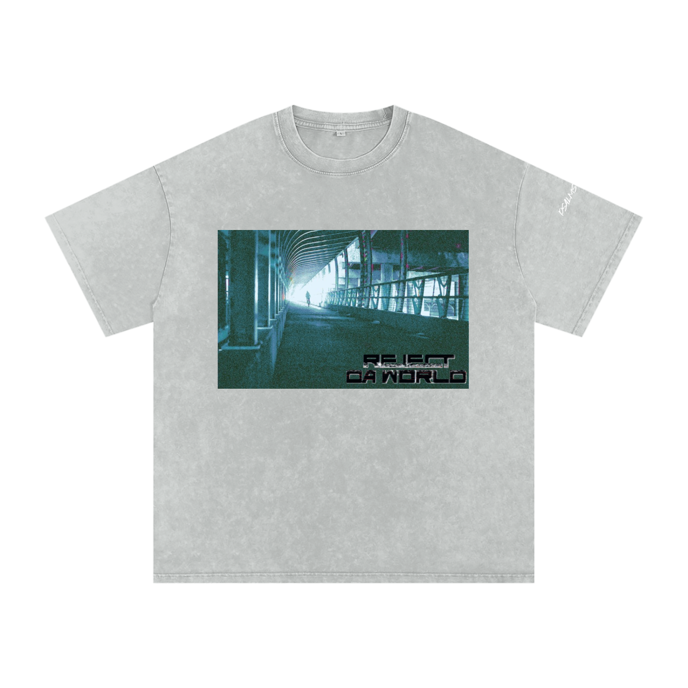 T-Town Tunnel-Snow Washed Oversized Cotton T-Shirt