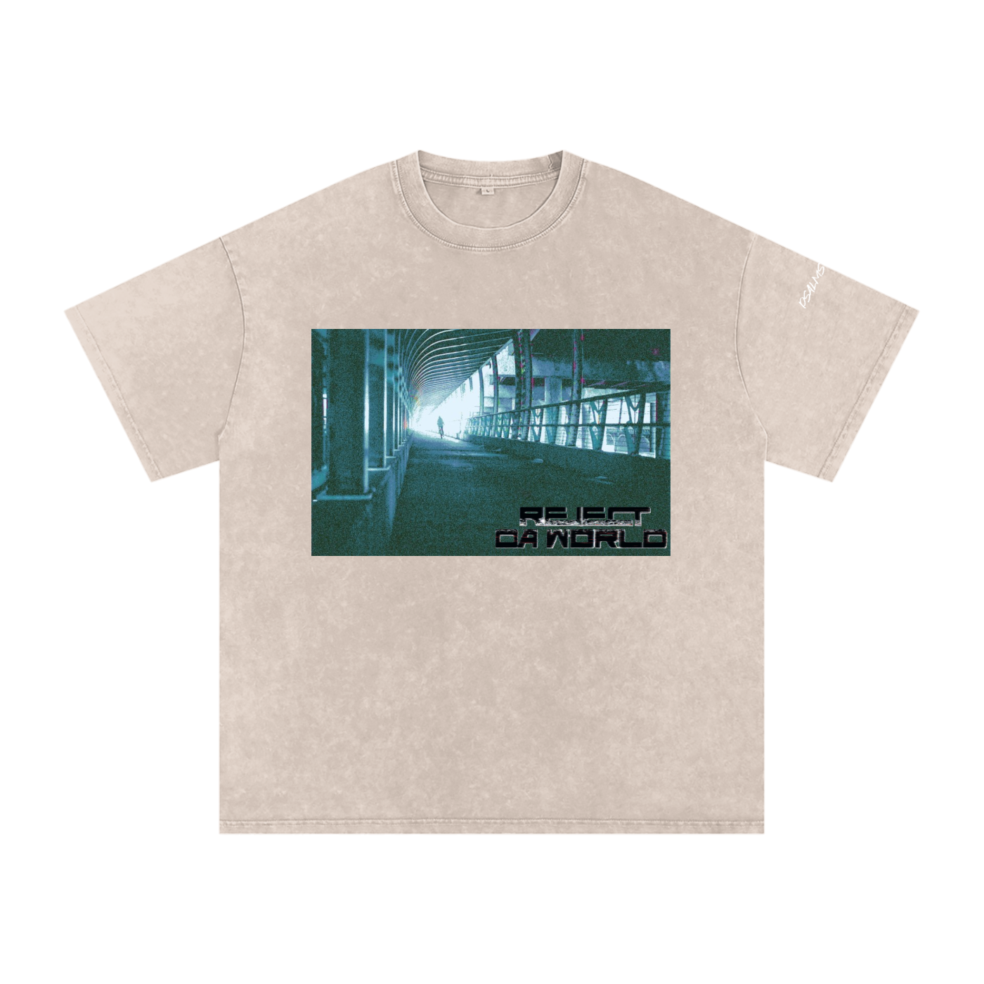 T-Town Tunnel-Snow Washed Oversized Cotton T-Shirt