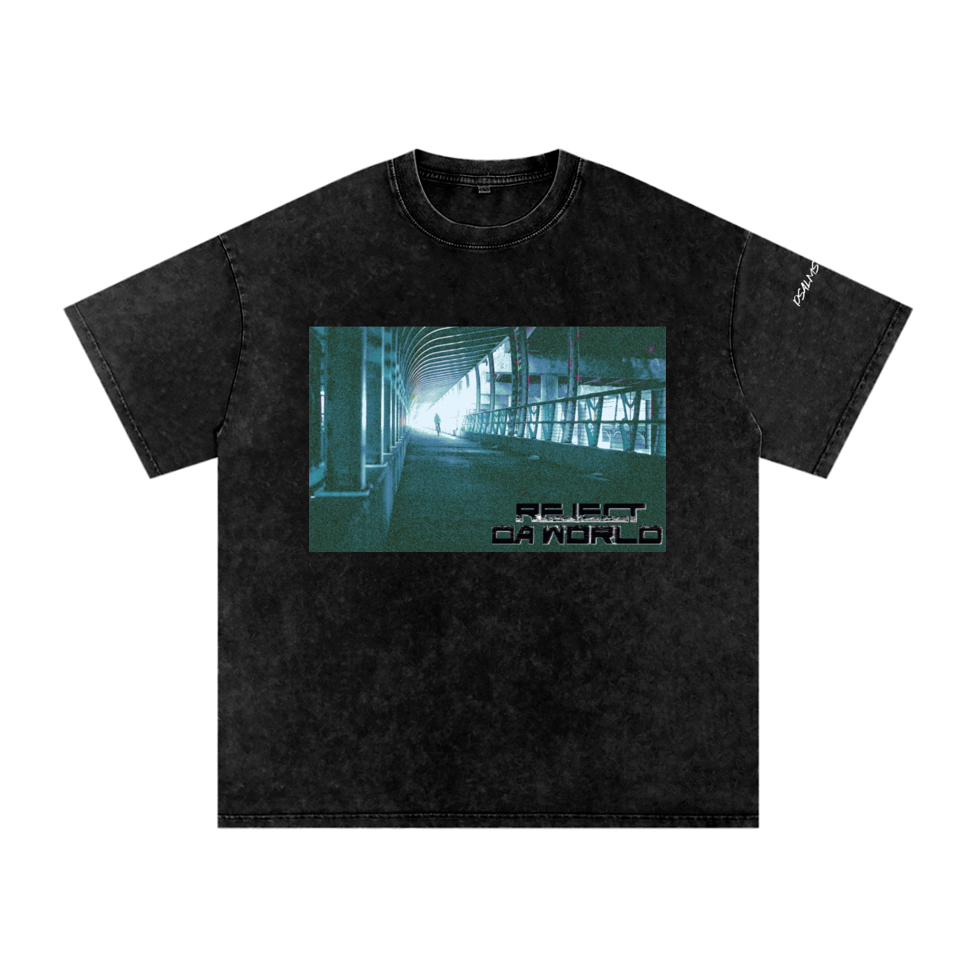 T-Town Tunnel-Snow Washed Oversized Cotton T-Shirt